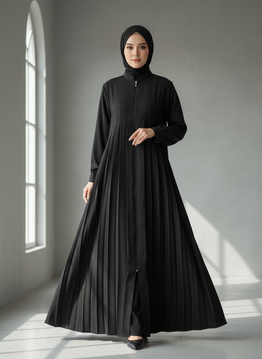 Black Saudia Fabric Hijab